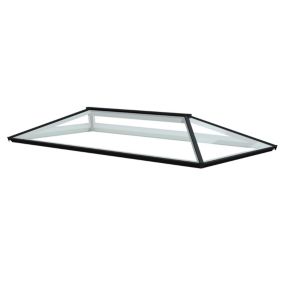 Atlas Black on White Contemporary Roof lantern with Self Clean Solar Clear glass, (L)1.75m (W)1.5m (H)460mm