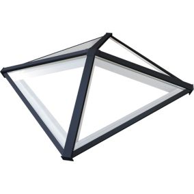 Atlas Black Square Roof lantern with Self Clean Solar Blue glass, (L)1.75m (W)1.75m (H)420mm