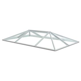 Atlas White Regular Roof lantern with Self Clean Solar Clear glass, (L)4m (W)2m (H)570mm