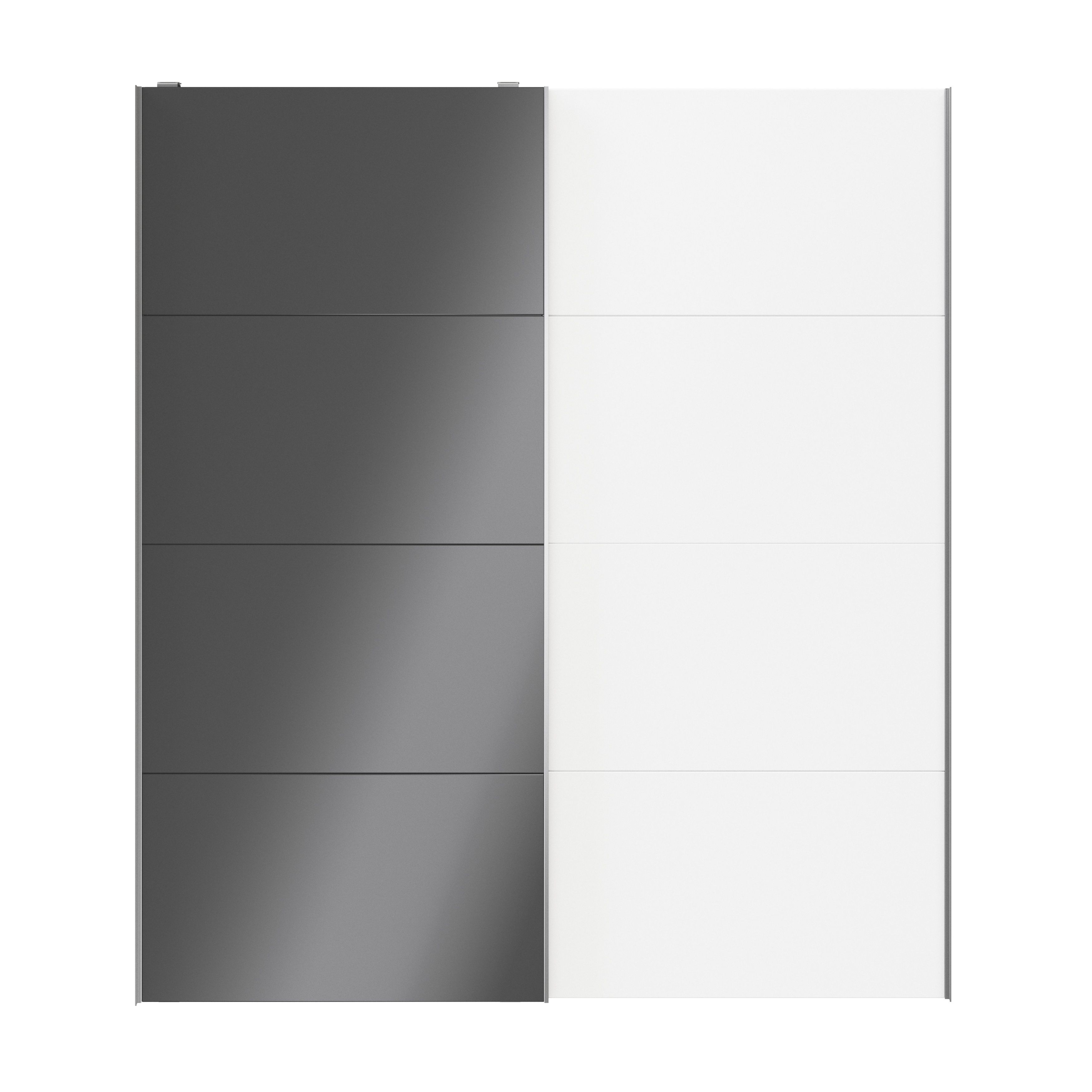 Atomia Contemporary Panelled Anthracite & white High gloss & matt 2 door Sliding Wardrobe Door kit (H)2250mm (W)2000mm