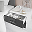 Atomia Freestanding Gloss anthracite & white 2 Drawer Bedside table (H)429mm (W)500mm (D)466mm