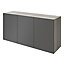 Atomia Freestanding Matt Anthracite Chipboard 3 door 1 drawer Sideboard (H)750mm (W)1500mm (D)470mm