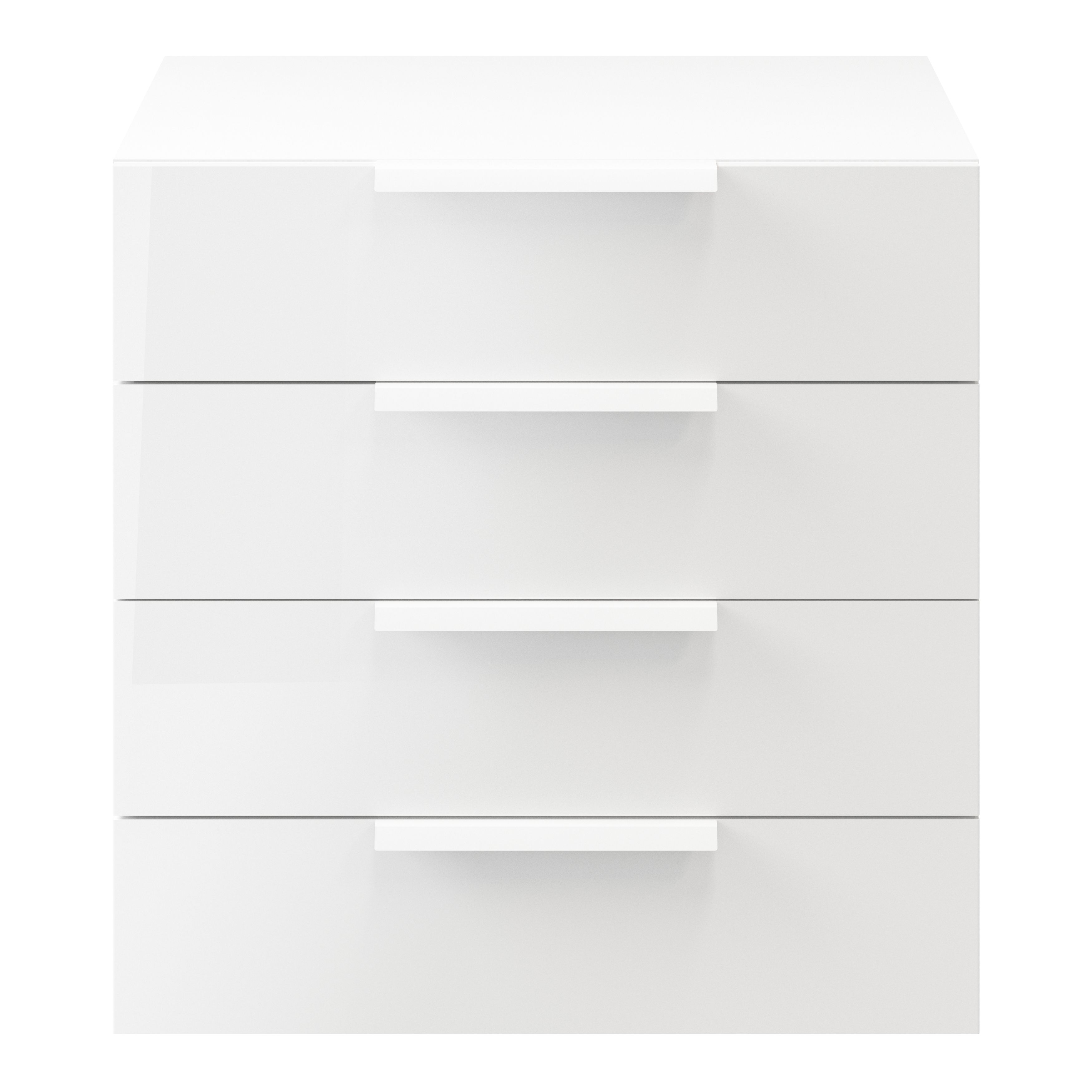Atomia Freestanding White 4 Drawer Single Chest of drawers (H)750mm (W)750mm (D)470mm