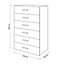 Atomia Freestanding White 6 Drawer Single Chest of drawers (H)1125mm (W)750mm (D)470mm