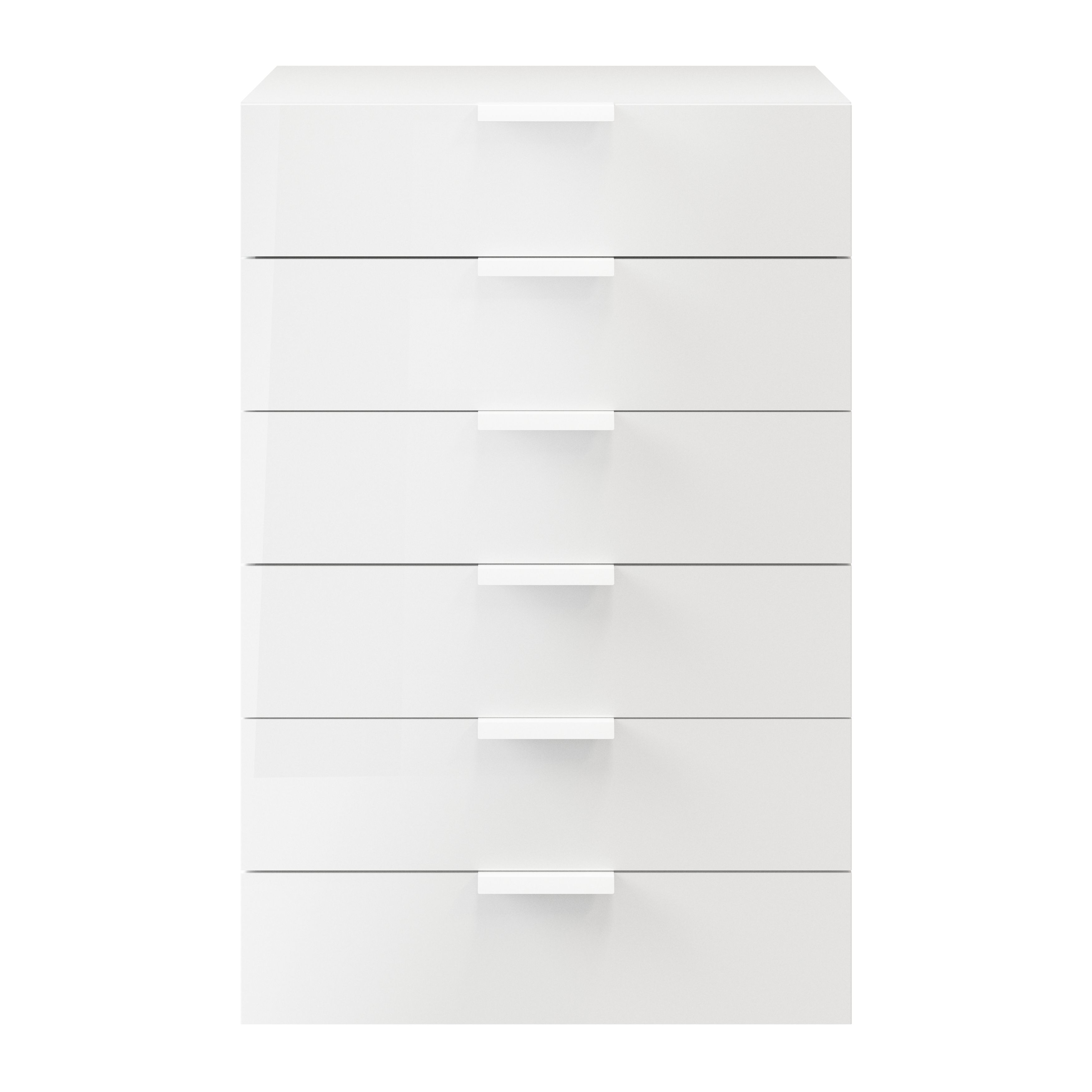 Atomia Freestanding White 6 Drawer Single Chest of drawers (H)1125mm (W)750mm (D)470mm