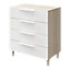 Atomia Freestanding White oak effect 4 Drawer Single Chest of drawers (H)550mm (W)750mm (D)470mm
