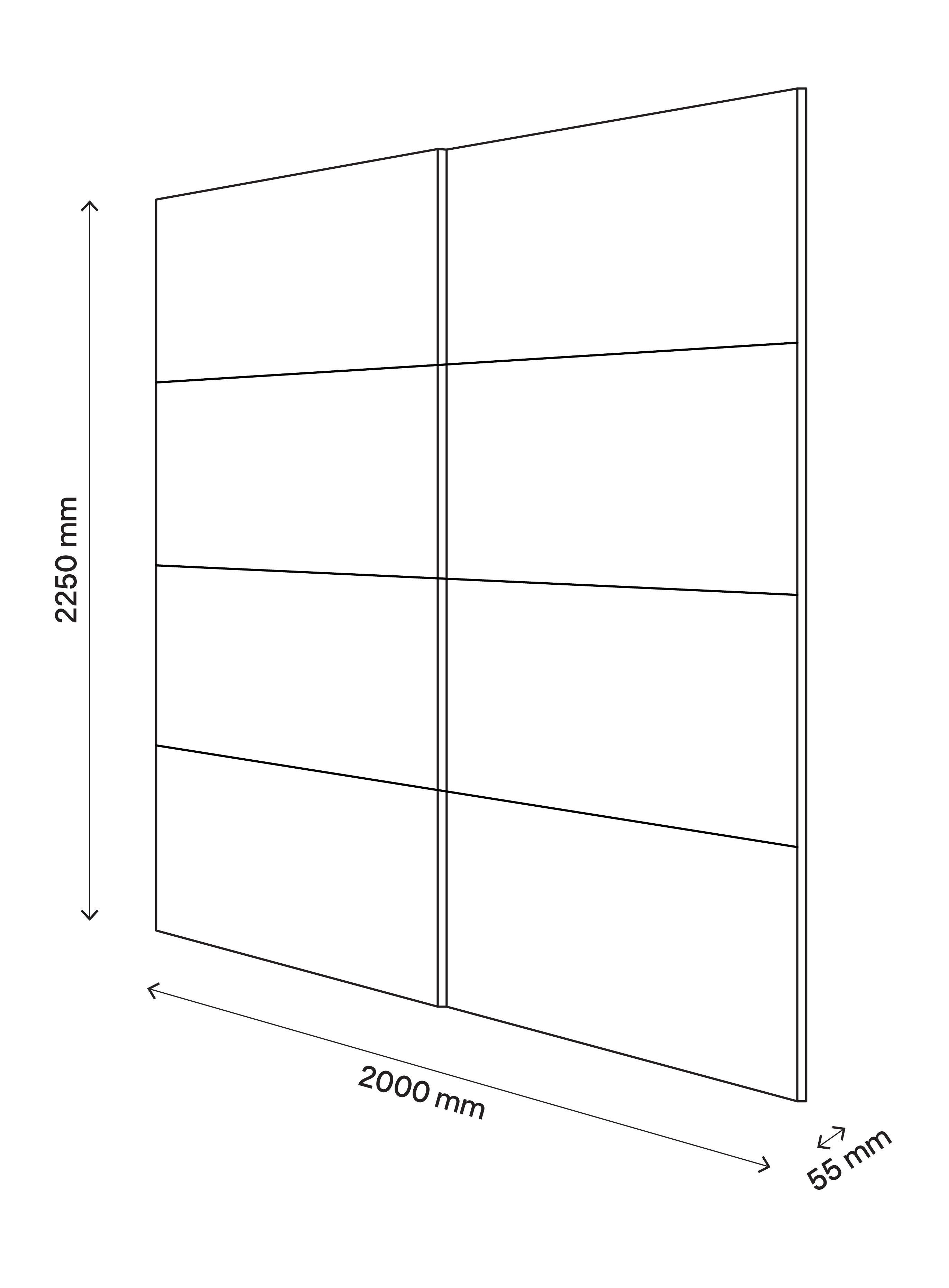 Atomia Grey oak effect 2 door Sliding Wardrobe Door kit (H)2250mm (W)2000mm