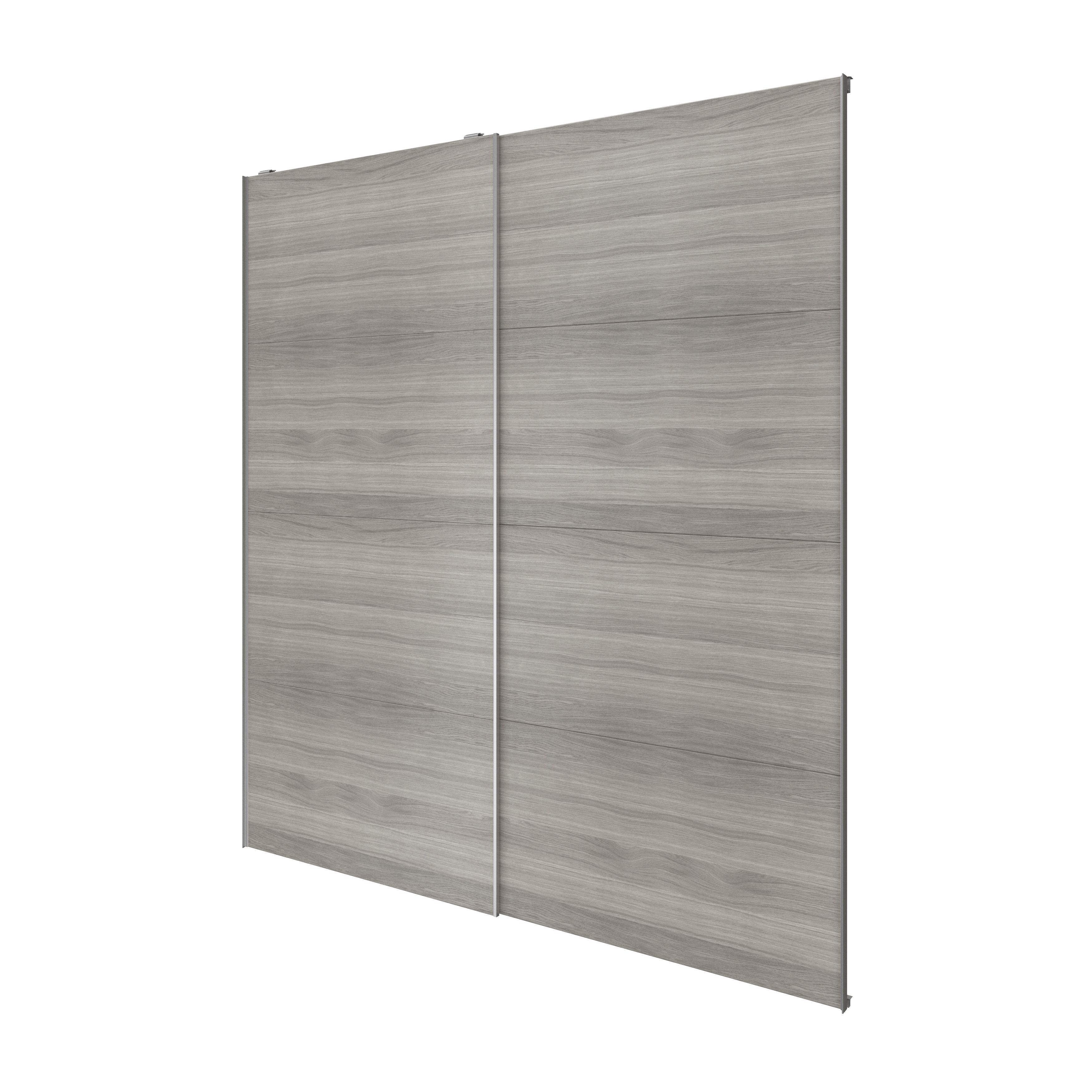 Atomia Grey oak effect 2 door Sliding Wardrobe Door kit (H)2250mm (W)2000mm