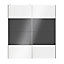 Atomia Panelled Anthracite & white High gloss 2 door Sliding Wardrobe Door kit (H)2250mm (W)2000mm