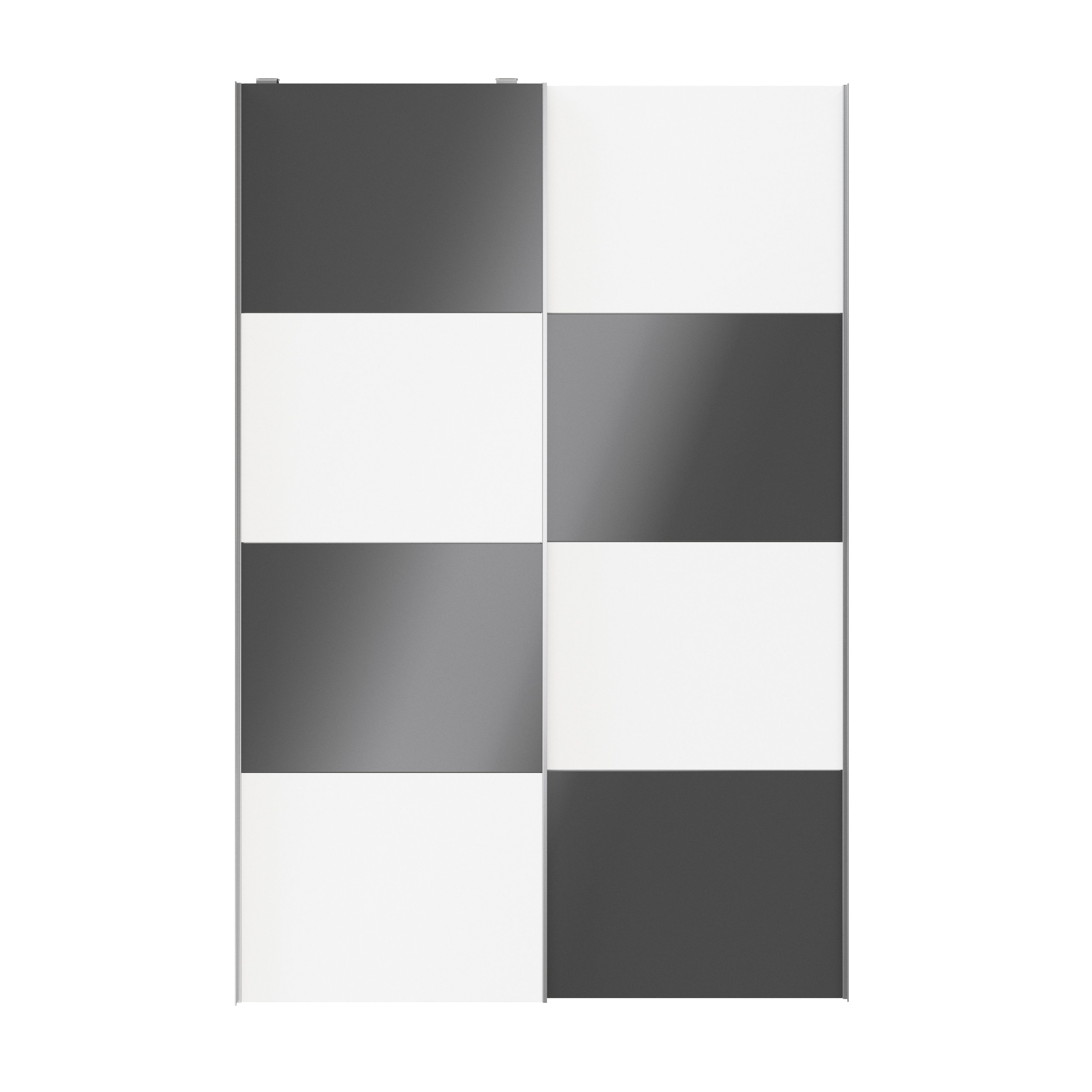 Atomia Panelled Anthracite & white High gloss & matt 2 door Sliding Wardrobe Door kit (H)2250mm (W)1500mm
