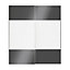 Atomia Panelled Anthracite & white High gloss & matt 2 door Sliding Wardrobe Door kit (H)2250mm (W)2000mm