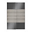 Atomia Panelled Grey & anthracite oak effect High gloss 2 door Sliding Wardrobe Door kit (H)2250mm (W)1500mm