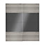 Atomia Panelled Grey & anthracite oak effect High gloss 2 door Sliding Wardrobe Door kit (H)2250mm (W)2000mm