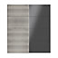 Atomia Panelled Grey & anthracite oak effect High gloss 2 door Sliding Wardrobe Door kit (H)2250mm (W)2000mm