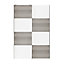 Atomia Panelled Grey & white oak effect 2 door Sliding Wardrobe Door kit (H)2250mm (W)1500mm