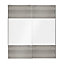 Atomia Panelled Grey & white oak effect High gloss 2 door Sliding Wardrobe Door kit (H)2250mm (W)2000mm