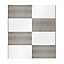 Atomia Panelled Grey & white oak effect High gloss 2 door Sliding Wardrobe Door kit (H)2250mm (W)2000mm