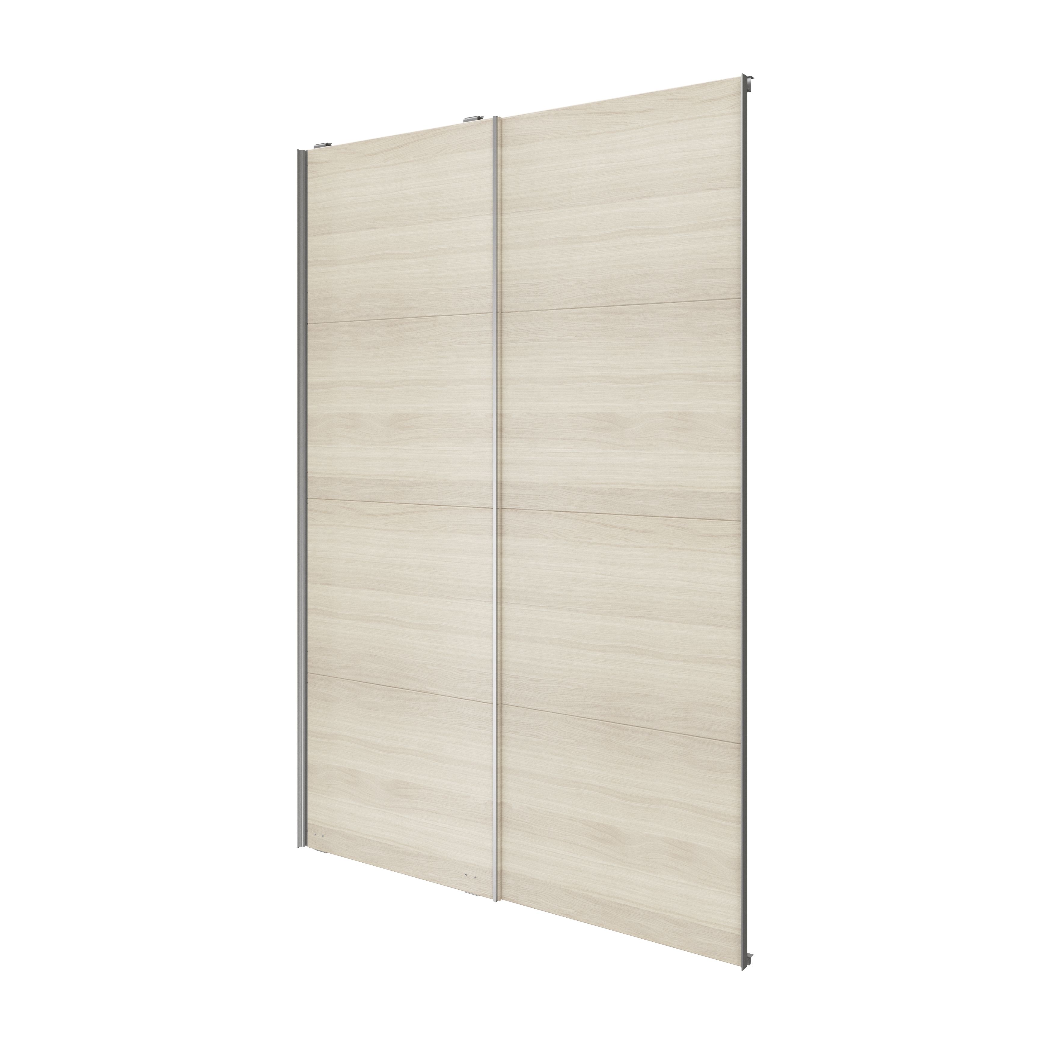 Atomia Panelled Oak effect 2 door Sliding Wardrobe Door kit (H)2250mm (W)1500mm