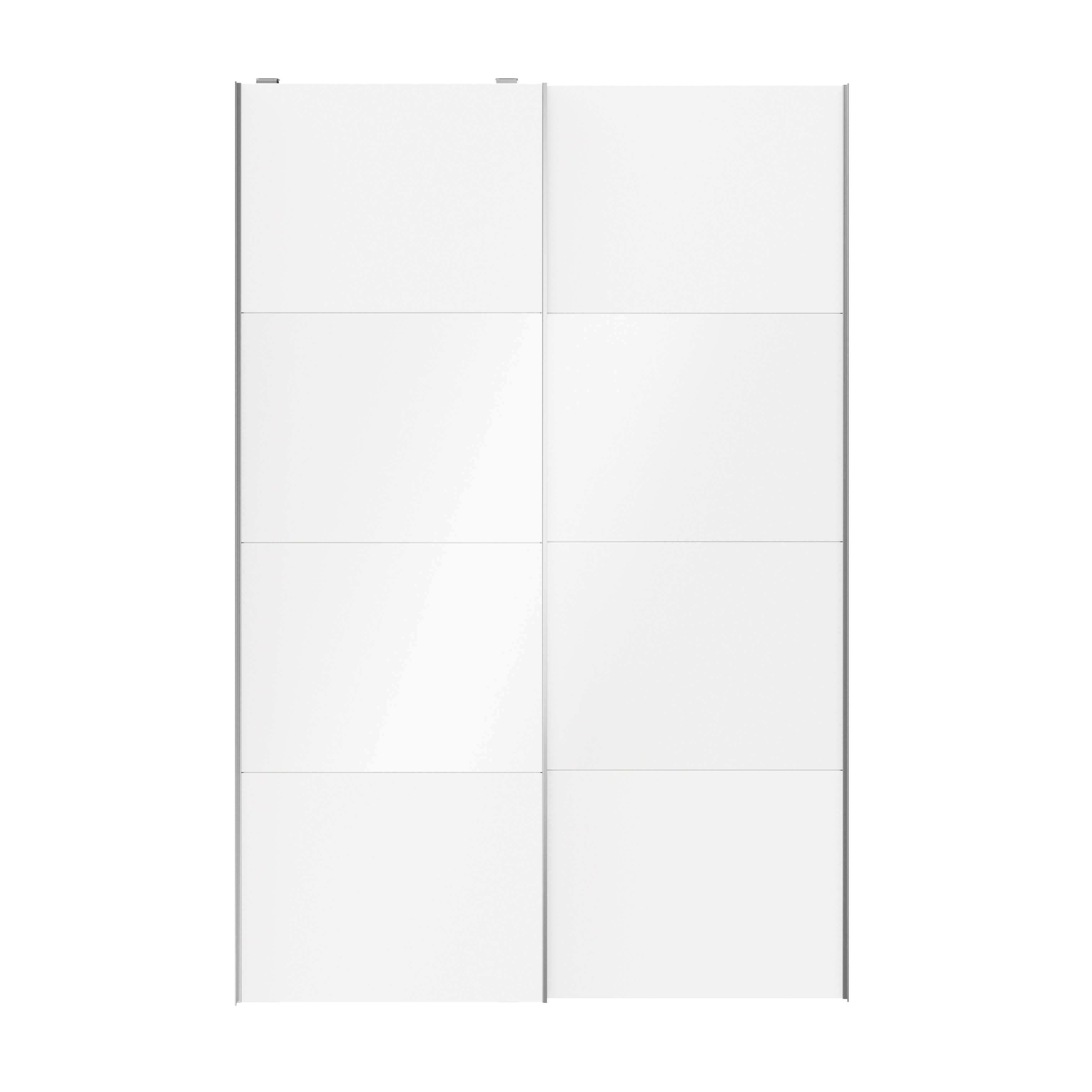 Atomia Panelled White High gloss 2 door Sliding Wardrobe Door kit (H)2250mm (W)1500mm