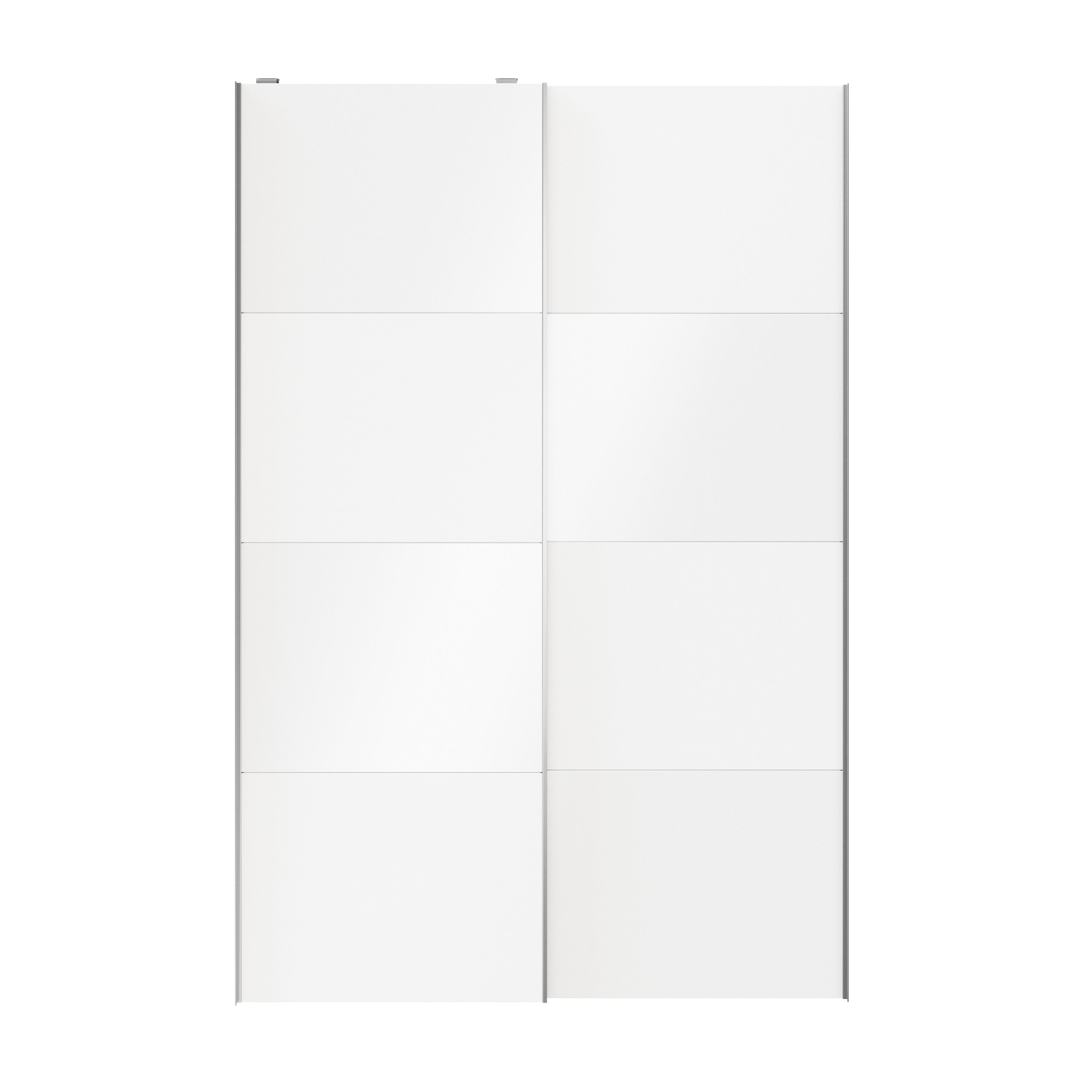 Atomia Panelled White High gloss 2 door Sliding Wardrobe Door kit (H)2250mm (W)1500mm
