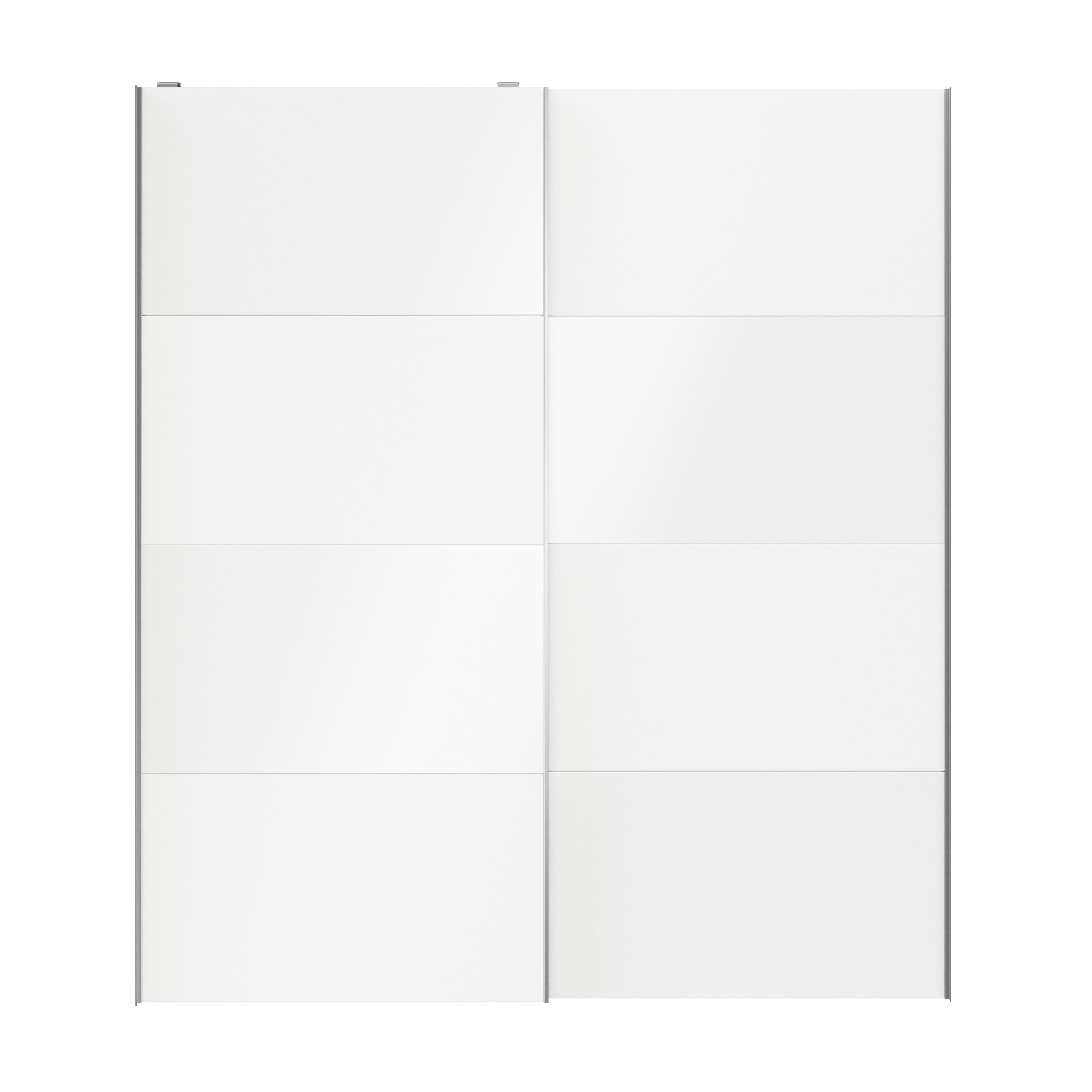 Atomia Panelled White High gloss 2 door Sliding Wardrobe Door kit (H)2250mm (W)2000mm
