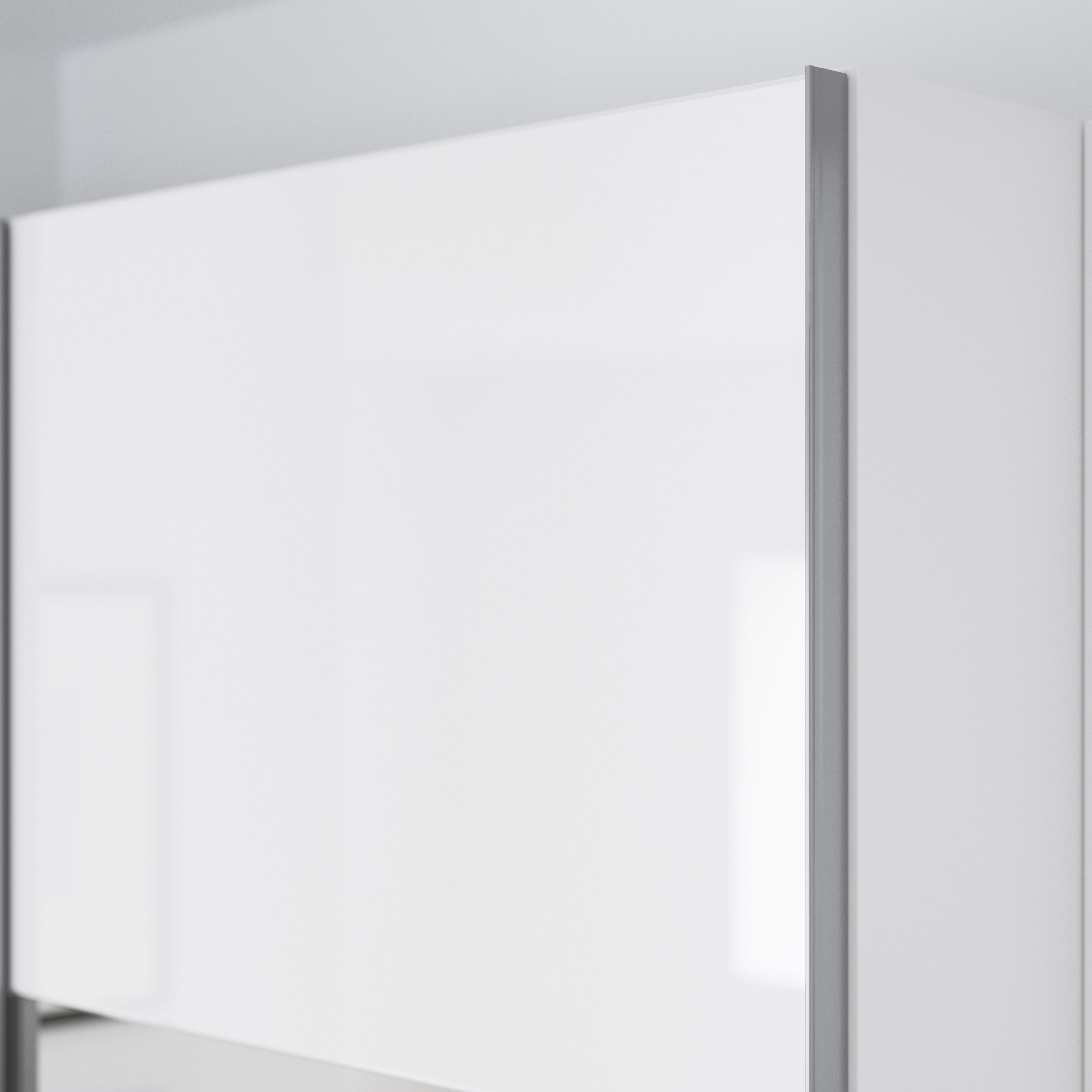 Atomia Satin silver effect Sliding wardrobe door track set (L)2250mm (W)2000mm