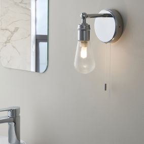 Audun Chrome effect Bathroom Wired Wall light