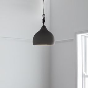 Aulavik Grey Stone effect Pendant ceiling light, (Dia)220mm