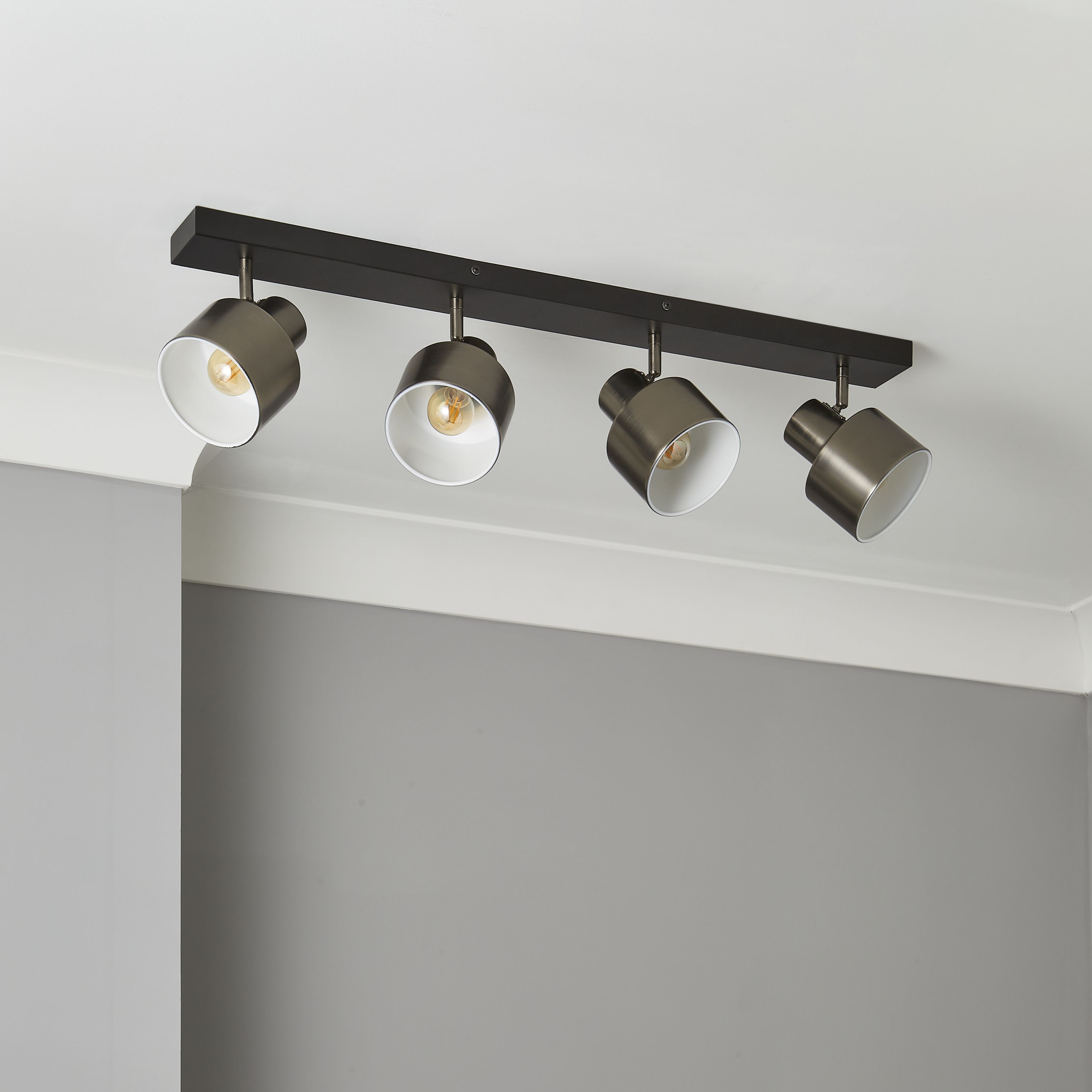 Pewter store track lighting