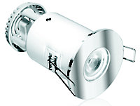 Aurora White Chrome effect Non-adjustable Fire-rated Downlight 5W IP65