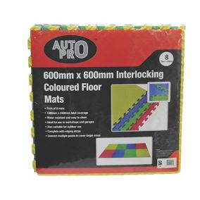 Auto Pro Multicolour Interlocking floor tile 2.88m², Pack of 8