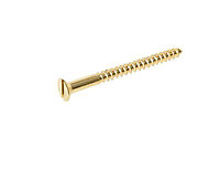 AVF Slotted Flat countersunk Brass Furniture screw (Dia)4mm (L)50mm, Pack of 25