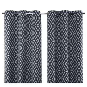 Awea Blue Bold geo Lined Eyelet Curtain (W)167cm (L)183cm, Pair