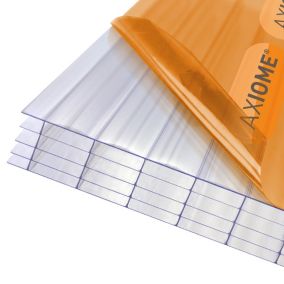 Axiome Clear Polycarbonate Multiwall Roofing sheet (L)4m (W)1000mm (T)25mm