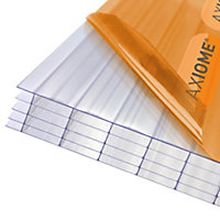 Axiome Clear Polycarbonate Multiwall Roofing sheet (L)4m (W)690mm (T)25mm