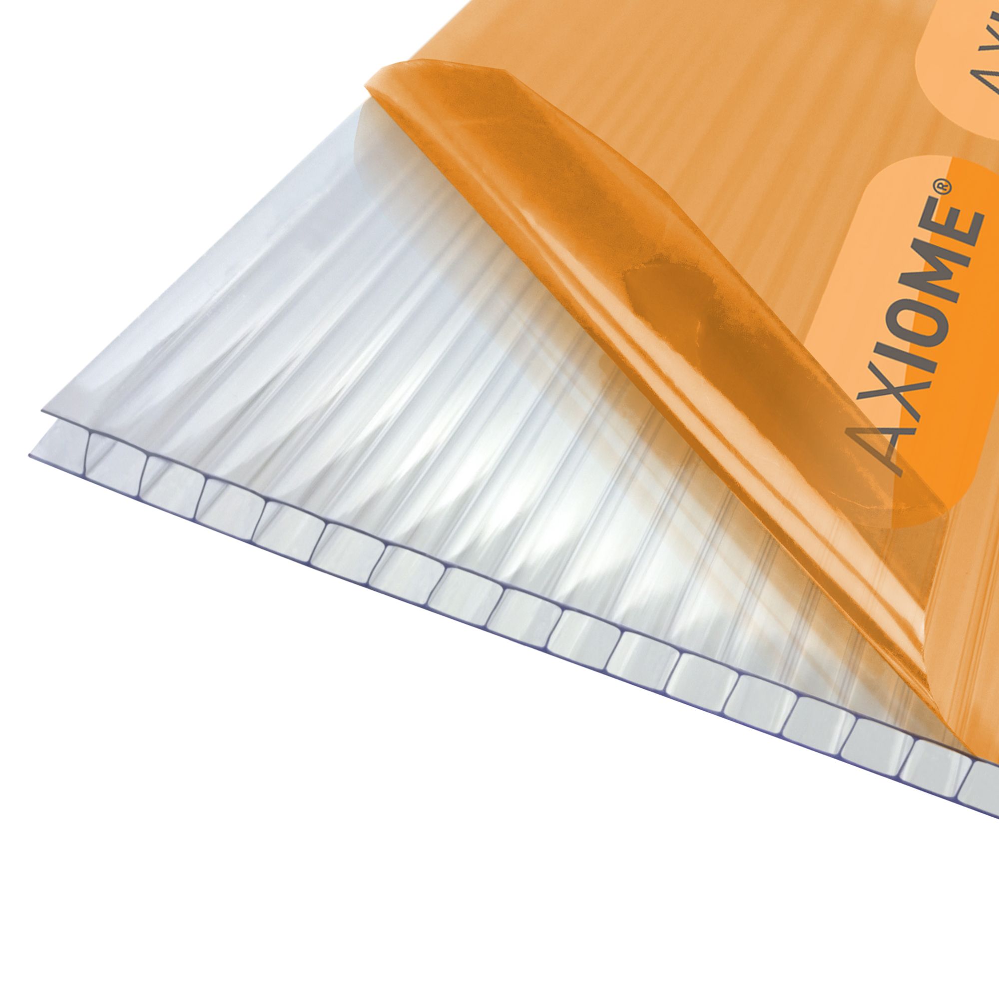 Axiome Clear Polycarbonate Twinwall Roofing sheet (L)4m (W)690mm (T)6mm