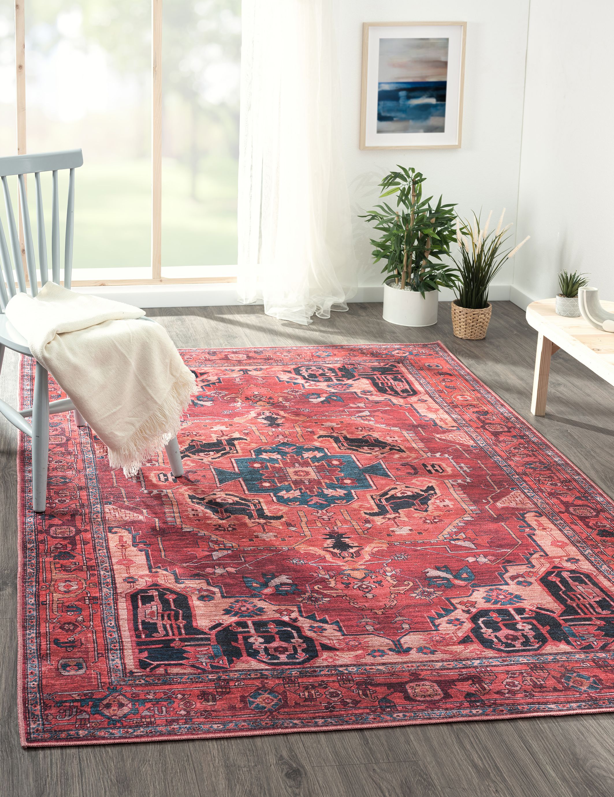 Ayla Red Persian Large Rug, (L)230cm x (W)160cm