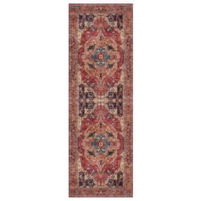 Ayla Red Persian Large Runner, (L)180cm x (W)60cm