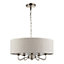 Ayrshire Cream Nickel effect 5 Lamp Pendant ceiling light, (Dia)450mm