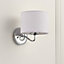 Ayrshire Gloss White Silver effect Wired Wall light