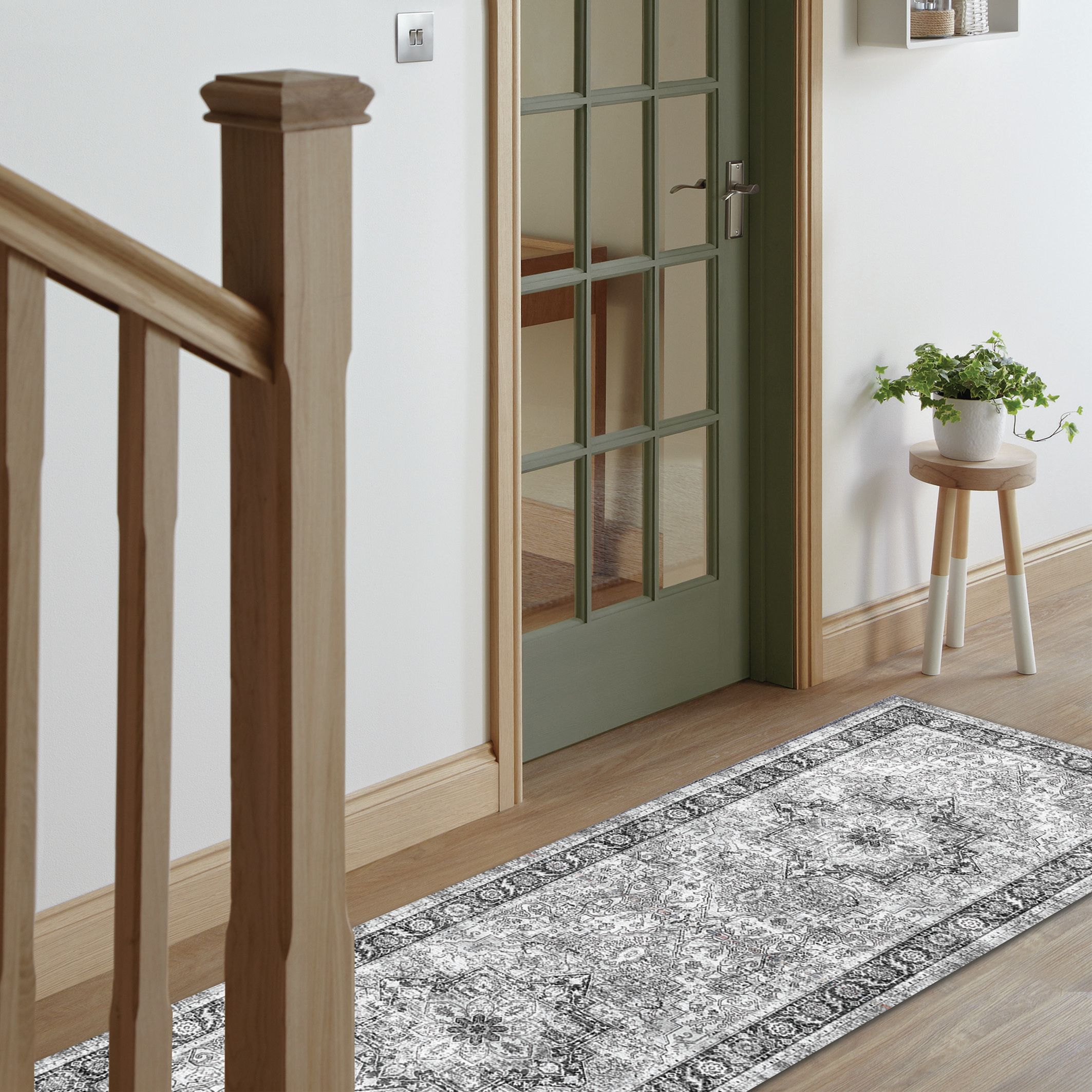 Azar Grey Traditional Rug 180cmx60cm