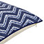 Azur Blue & white Herringbone Indoor Cushion (L)30cm x (W)50cm