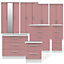 Azzurro Contemporary Matt pink & white Tall Triple Wardrobe (H)1970mm (W)1110mm (D)530mm