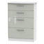 Azzurro High gloss grey & white 4 Drawer Deep Ready assembled Chest of drawers (H)1075mm (W)765mm (D)415mm