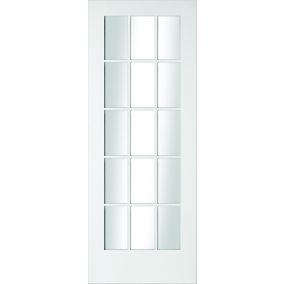 B&Q 15 Lite Glazed White Internal Door, (H)1981mm (W)762mm (T)35mm