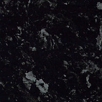 B&Q 38mm Ebony Gloss Black Granite effect Square edge Kitchen Curved island Worktop, (L)1740mm