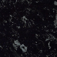 B&Q 50mm Ebony granite Gloss Black Granite effect Kitchen Worktop, (L)3000mm
