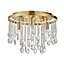 B&Q Angelica Brushed Glass & metal Gold effect 4 Lamp Ceiling light