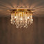 B&Q Angelica Brushed Glass & metal Gold effect 4 Lamp Ceiling light