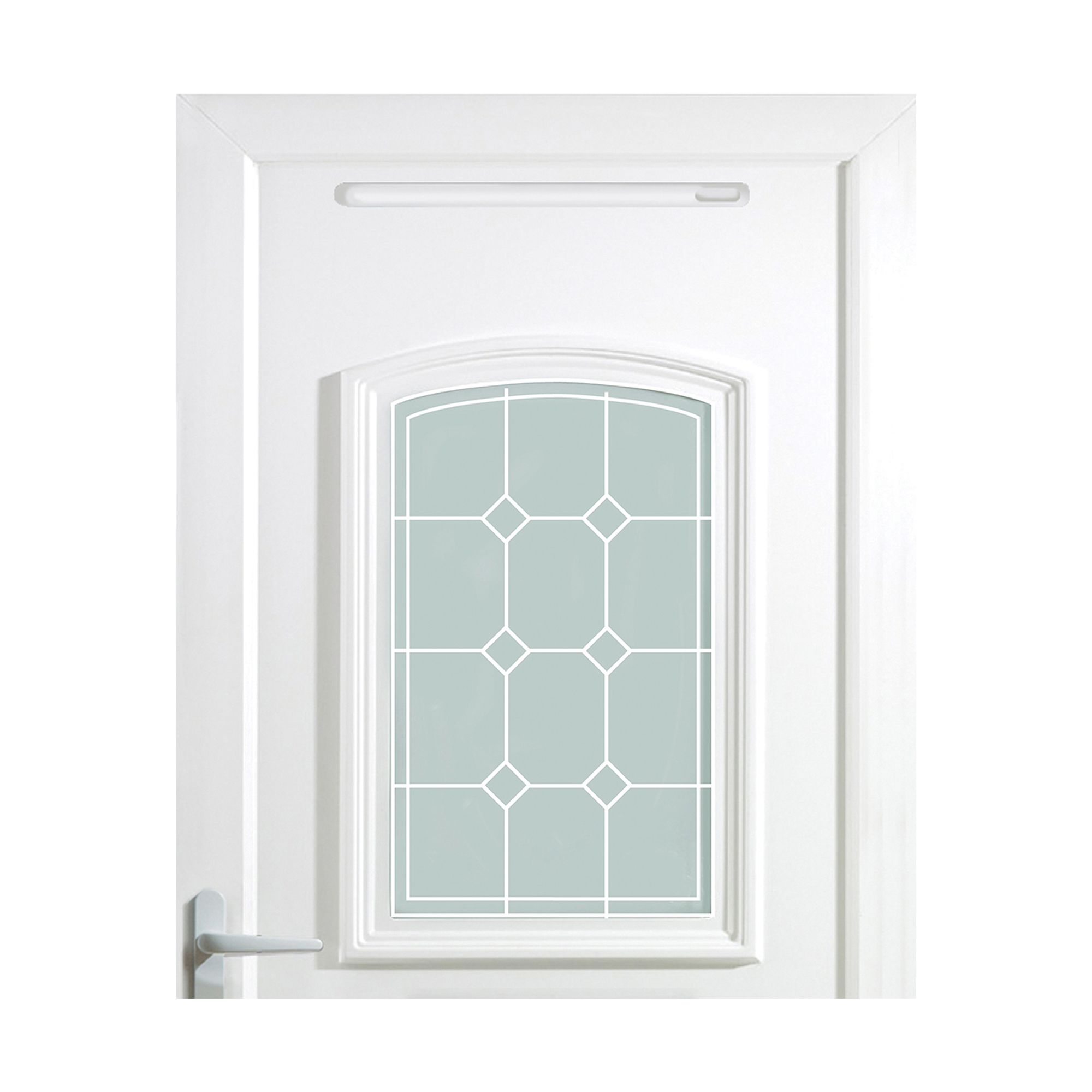 B Q Ashgrove 2 Panel Diamond Bevel Frosted Glazed White Upvc Rh External Front Door Set H 2055mm W 920mm Tradepoint